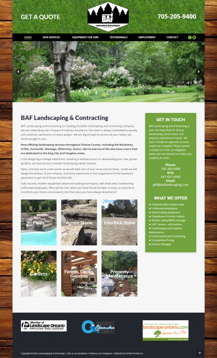 BAFLandscapingContracting - Website Design