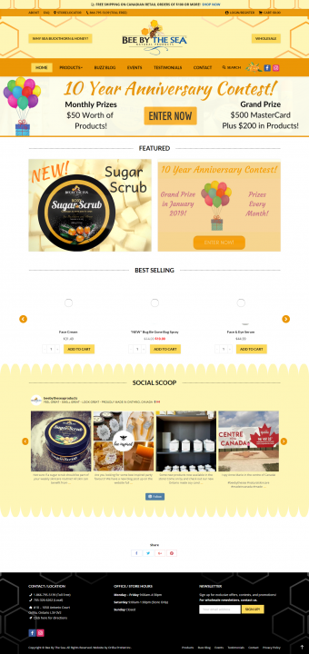 Bee By The Sea Natural Products - Website Design