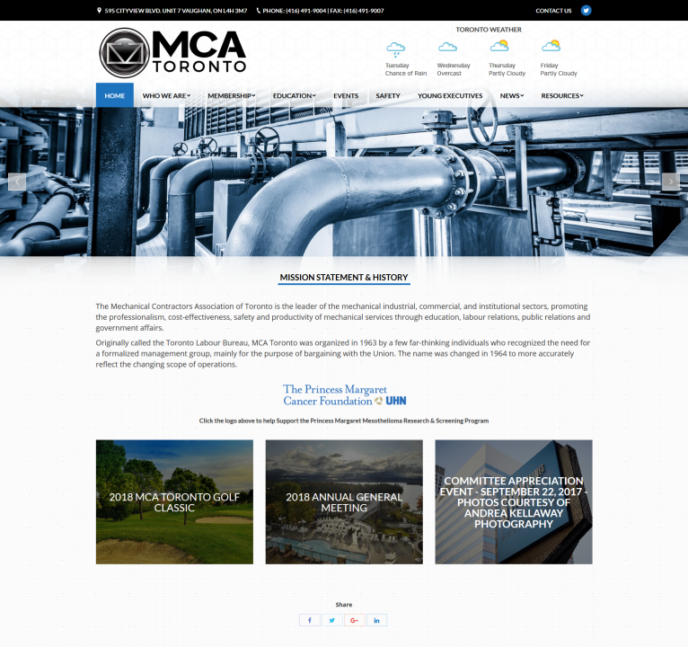 Mechanical Contractors Association of Toronto  MCAT    - Website Design