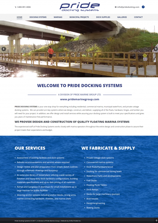 Pride Docking Systems - Website Design